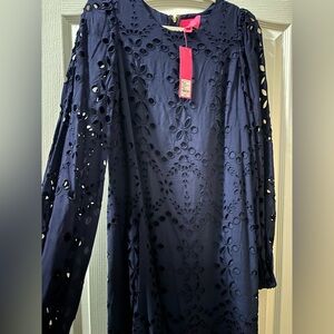 Lilly Pulitzer Alyna Navy Eyelet Dress NWT